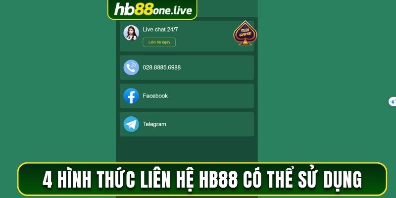 4 hình thức liên hệ HB88 có thể sử dụng 