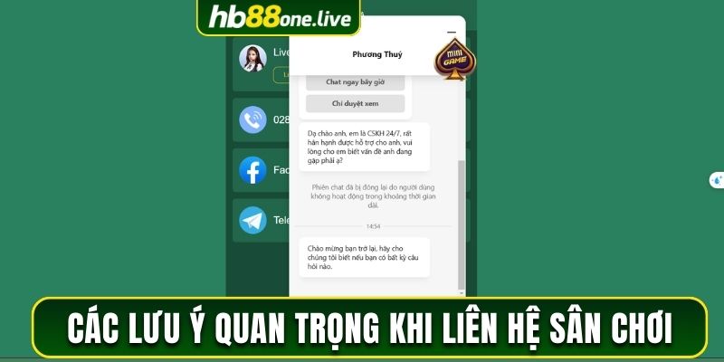 Các lưu ý quan trọng khi liên hệ sân chơi 